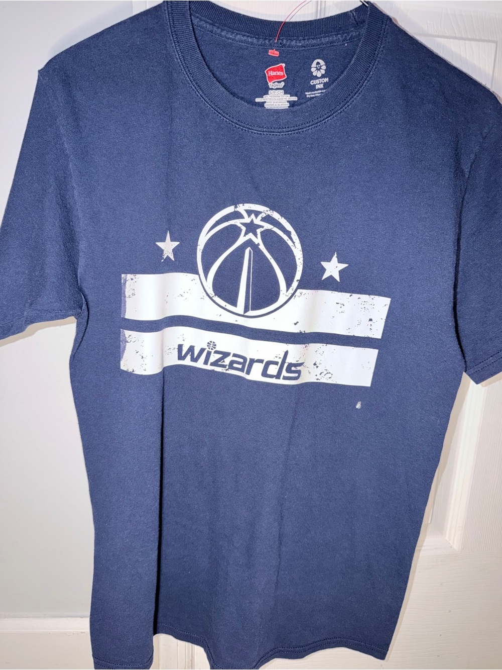 Hanes Navy & White Basketball Wizards Graphic Tee